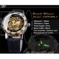 Top-Marke Gewinner Mode Goldene Retro-Uhr Herren Mechanische Skelett Diamant Display Luxus Armbanduhr Uhr Relogio Masculin
